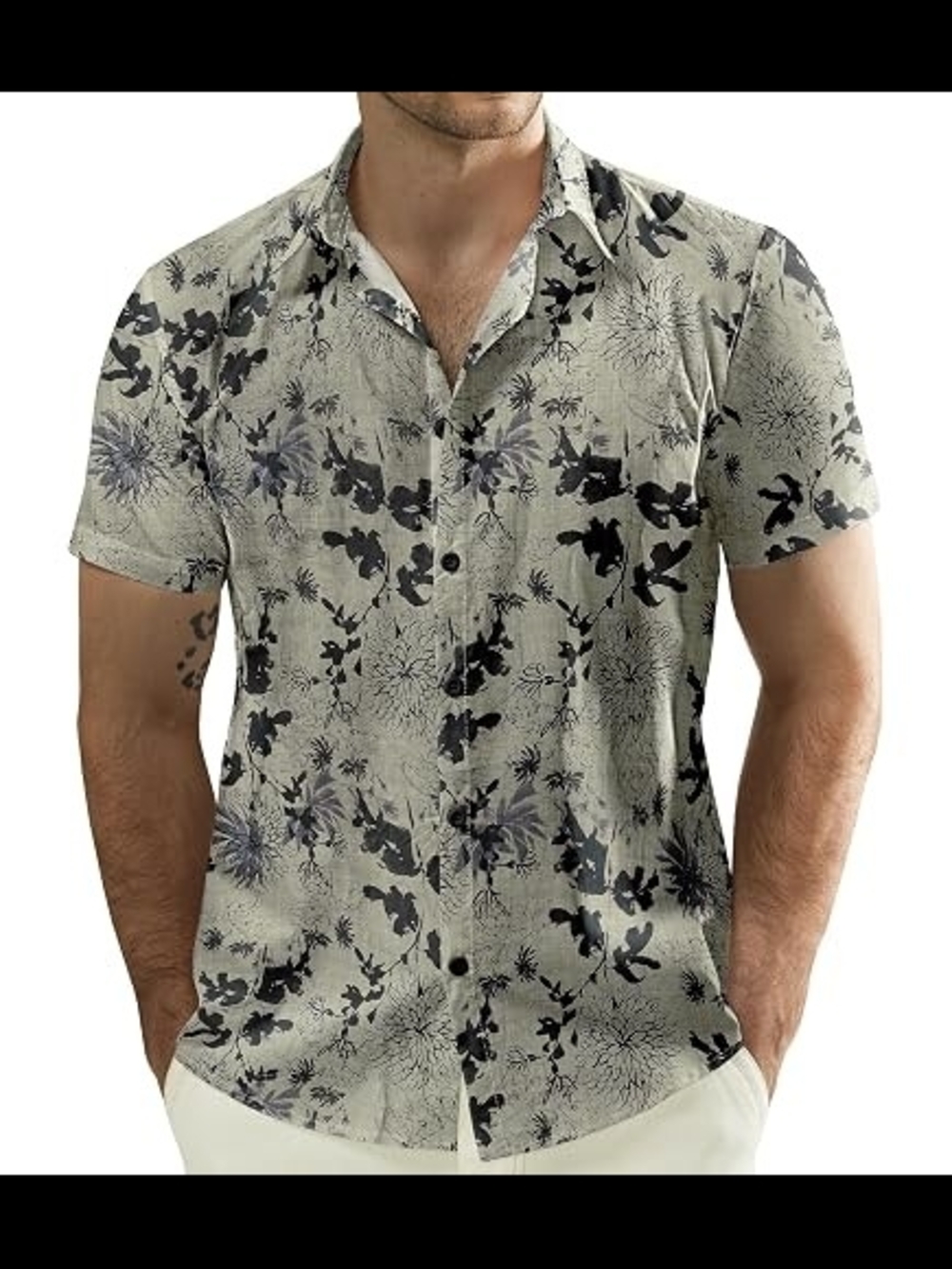 Jogal Men's Cotton Hawaiian Shirt, Sz. XL